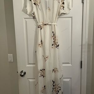 Dynamite High Low Cream Floral Dress